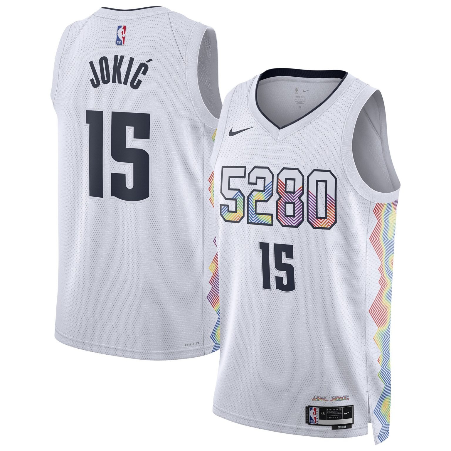 Nikola Jokic Denver Nuggets Jersey 5280 NBA Merch White Swingman Player Jersey City Edition