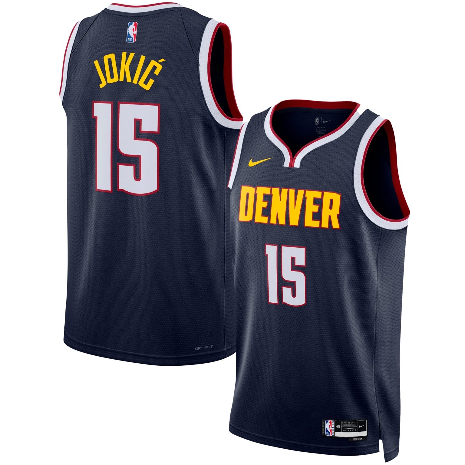 Nikola Jokic Denver Nuggets Jersey NBA Merch Navy Swingman Player Jersey Icon Edition Gifts