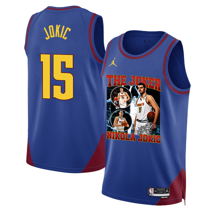 Nikola Jokic The Joker's Legacy Denver Nuggets 2023 NBA Champions Swingman Jersey - Blue - JS649