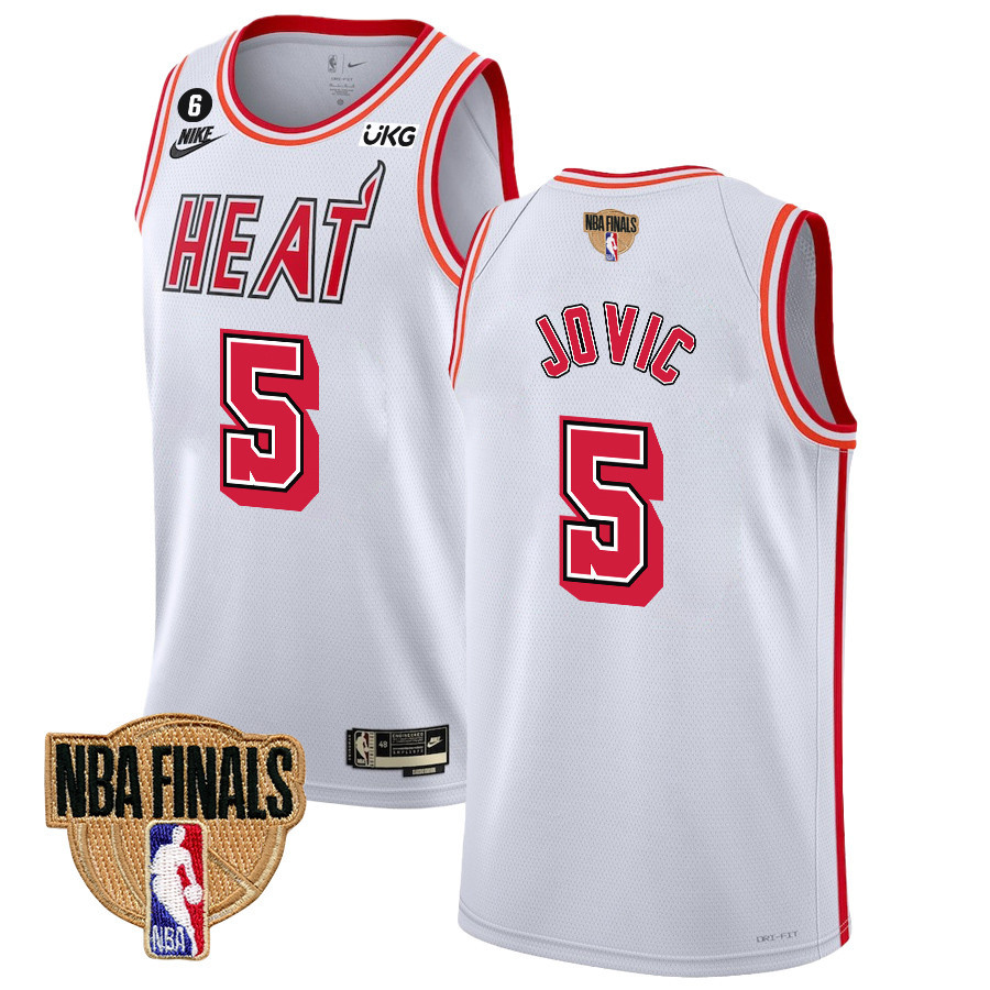 Nikola JoviÄ‡ 5 Miami Heat Final Champions 2023 Swingman Jersey - Classic Edition - White - JS771