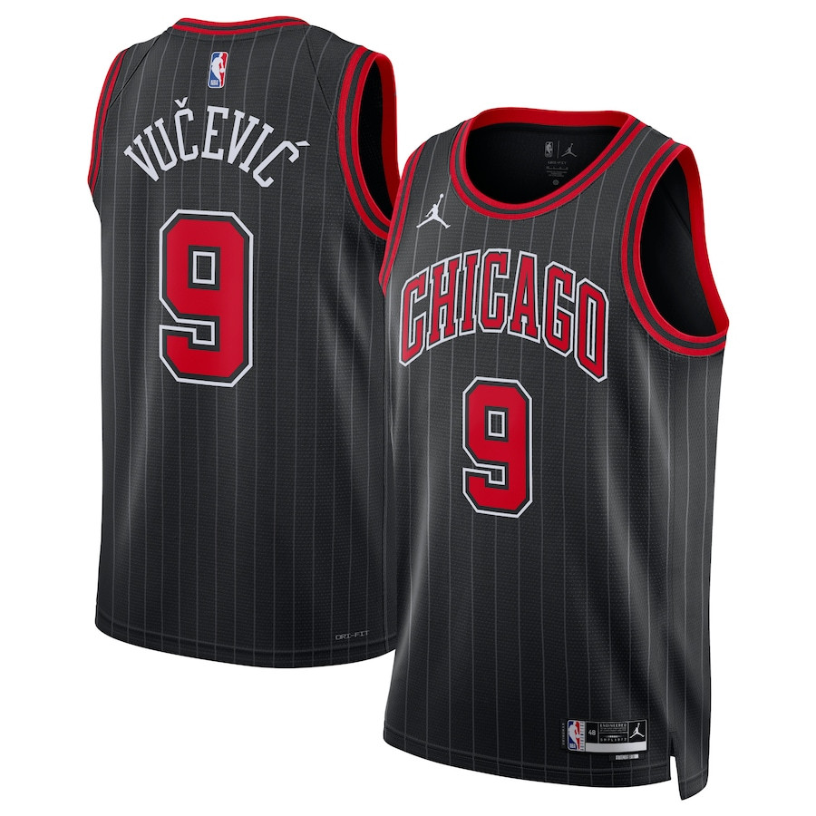 Nikola Vucevic 9 Chicago Bulls Unisex Swingman Jersey - Statement Edition - Black - JS410
