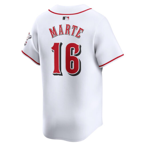 Noelvi Marte 16 Cincinnati Reds Home Limited Men Jersey - White - Image 3