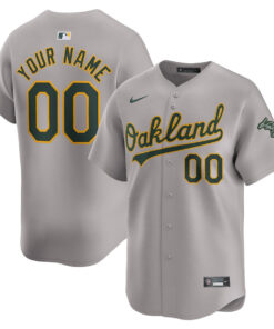 Oakland Athletics Away Limited Custom Men Jersey - Gray