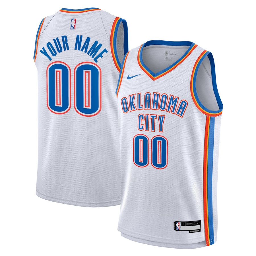 Oklahoma City Thunder 2023/24 Association Swingman Custom Jersey - White - JS762