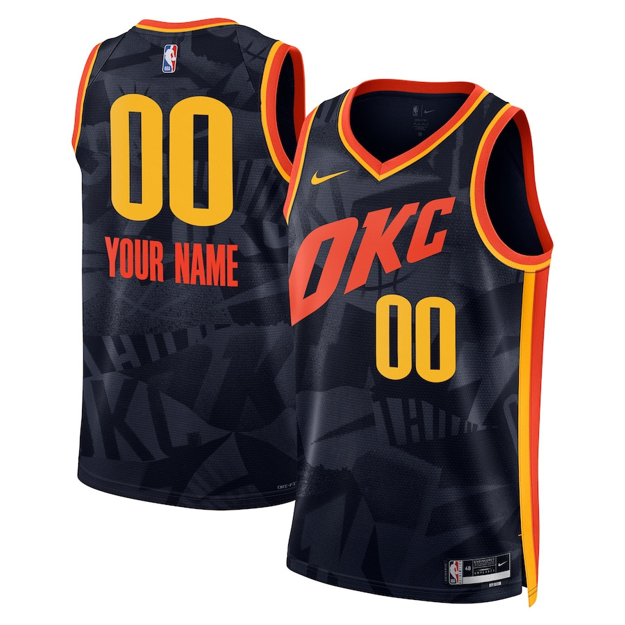 Oklahoma City Thunder 2023/24 City Edition Swingman Custom Jersey - Navy - JS397