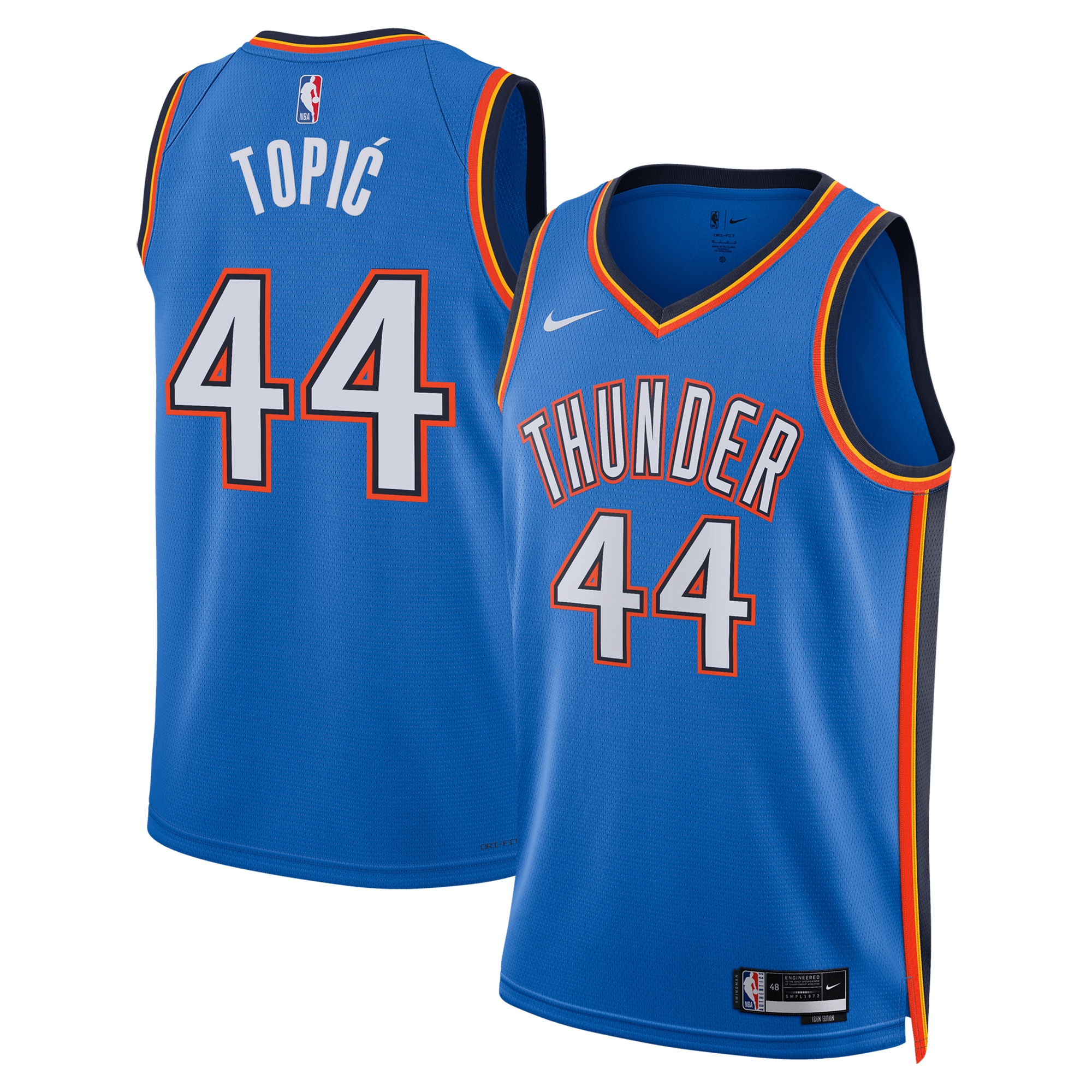 Oklahoma City Thunder Icon Swingman Jersey - Blue - Nikola TopiÄ‡ - Unisex - JS776
