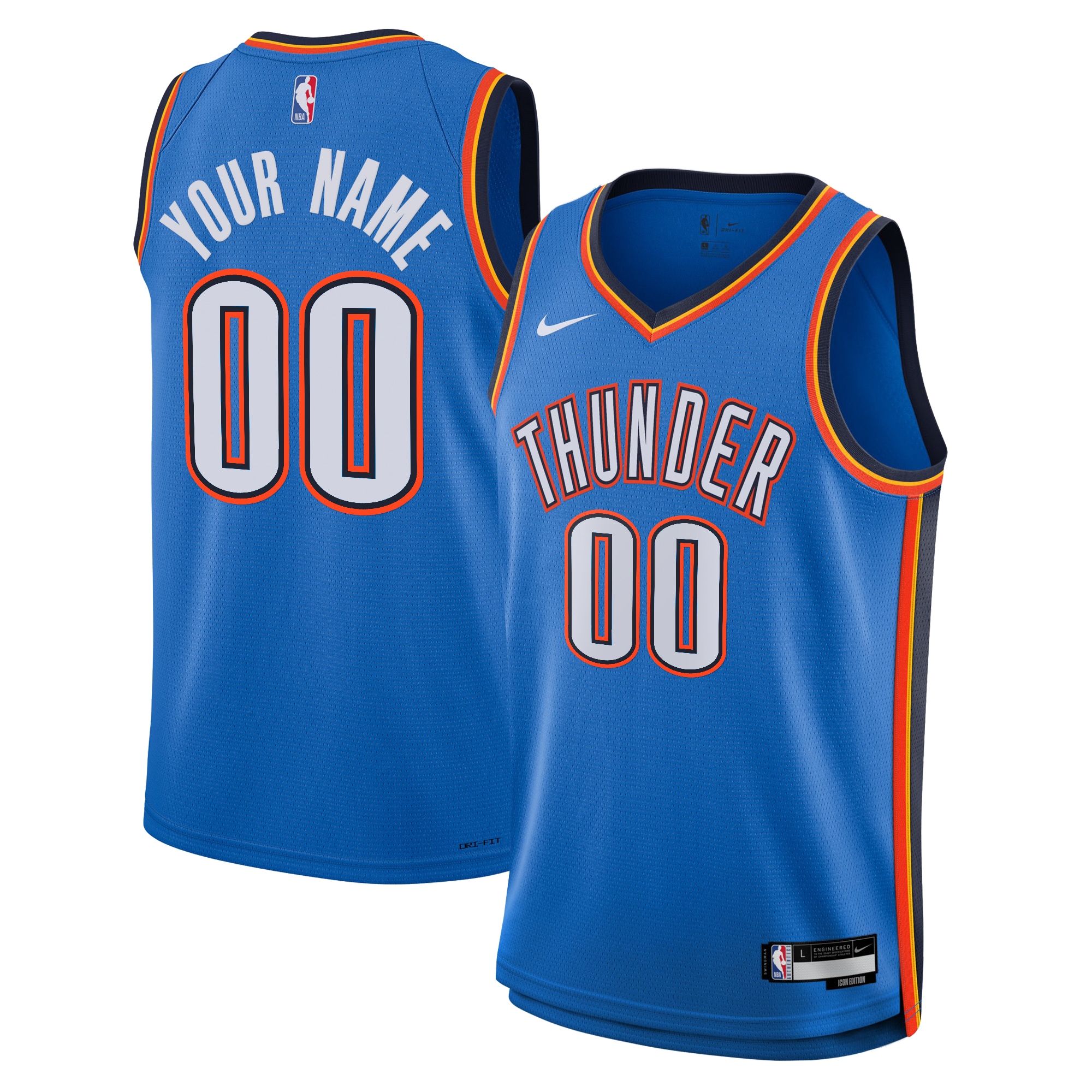 Oklahoma City Thunder Icon Swingman Jersey - Custom - Youth - JS844