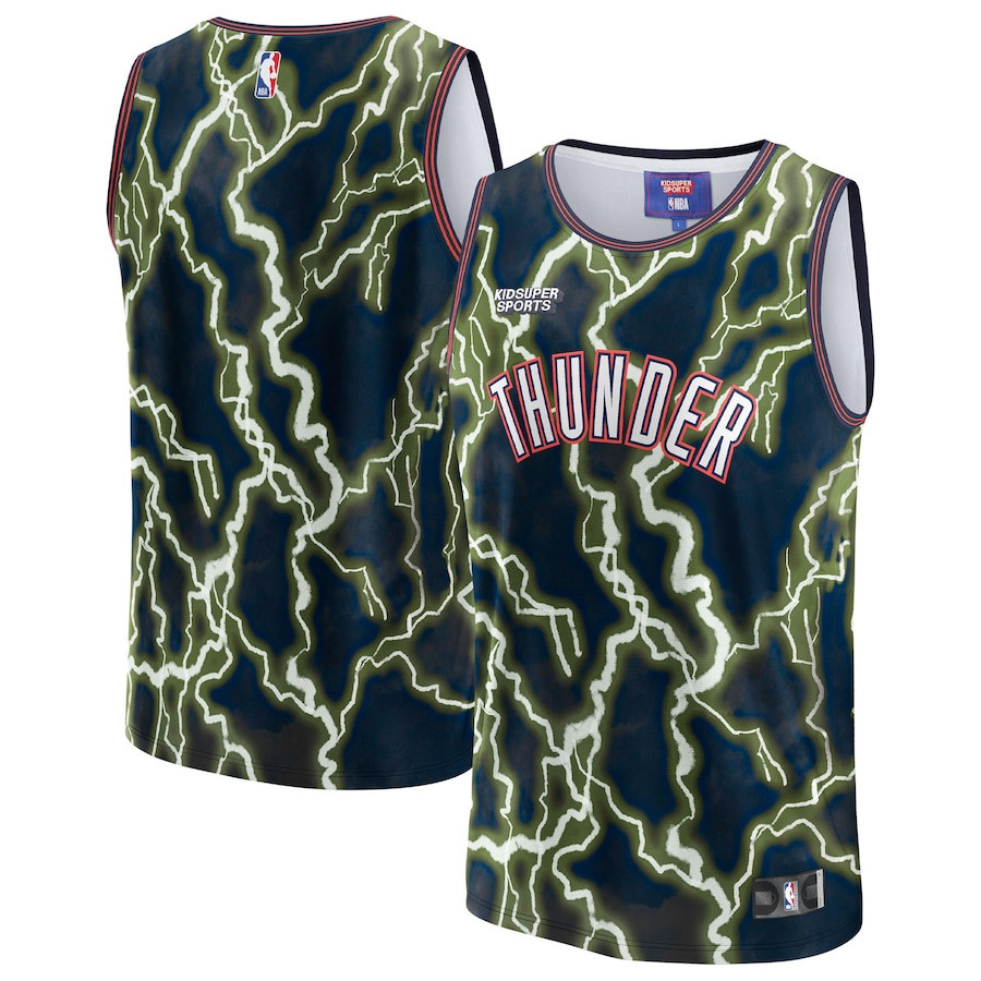 Oklahoma City Thunder NBA & KidSuper Studios Unisex Hometown Jersey - Black - JS243