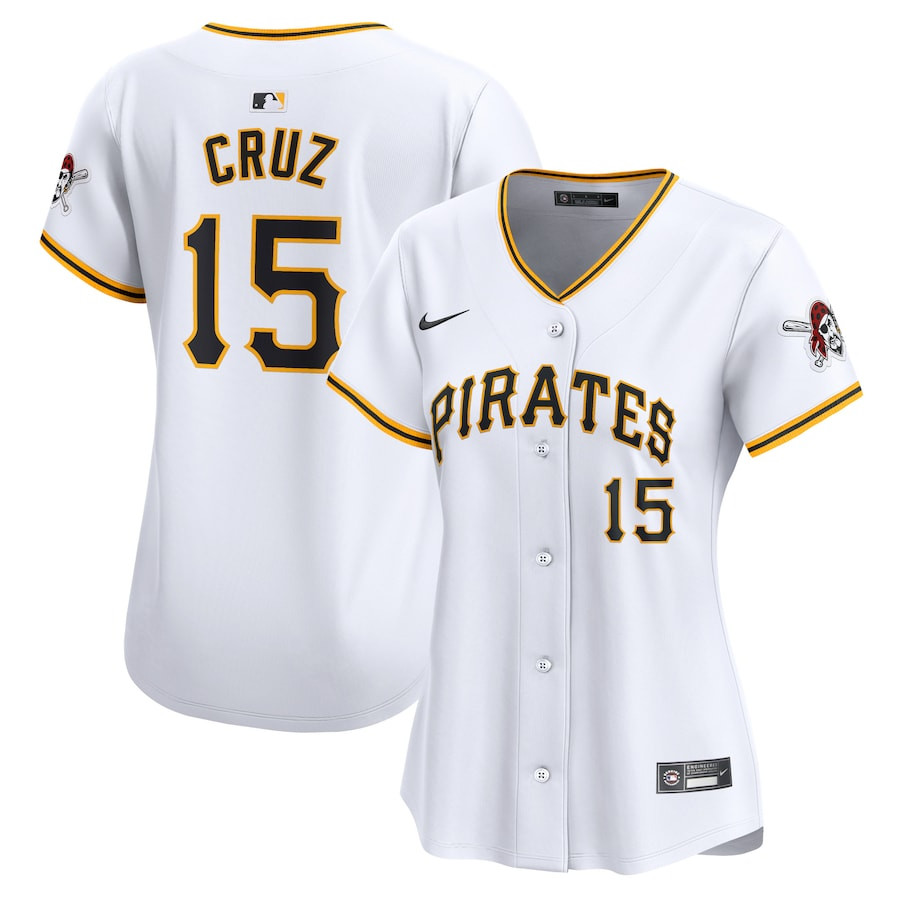 Oneil Cruz 15 Pittsburgh Pirates Women Home Limited Player Jersey - White