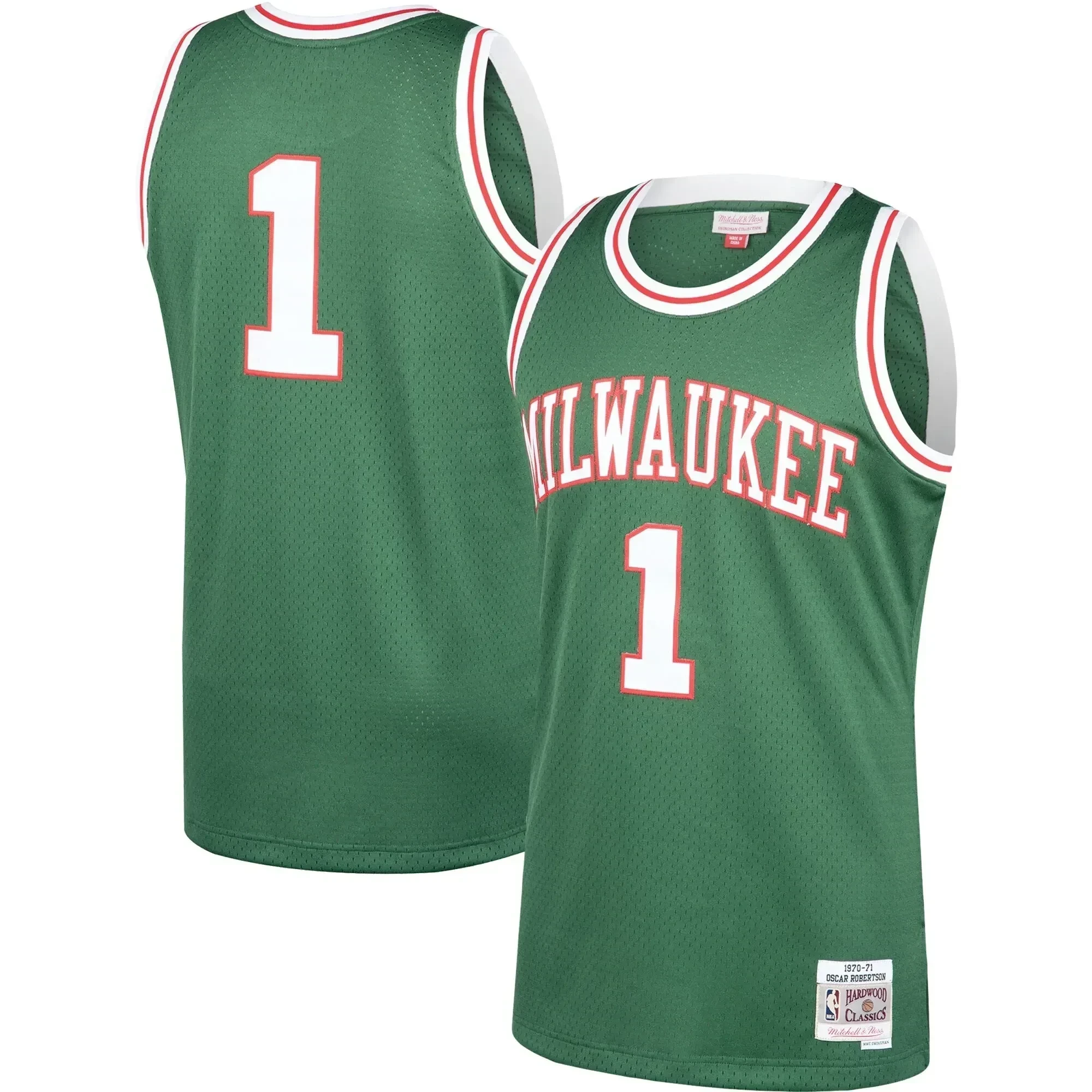 Oscar Robertson Milwaukee Bucks Mitchell & Ness 1970-71 Hardwood Classics Swingman Jersey - Green - JS697