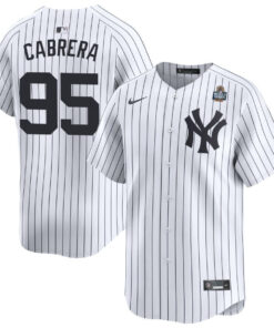 Oswaldo Cabrera 95 New York Yankees 2024 World Series Home Limited Player Men Jersey - White