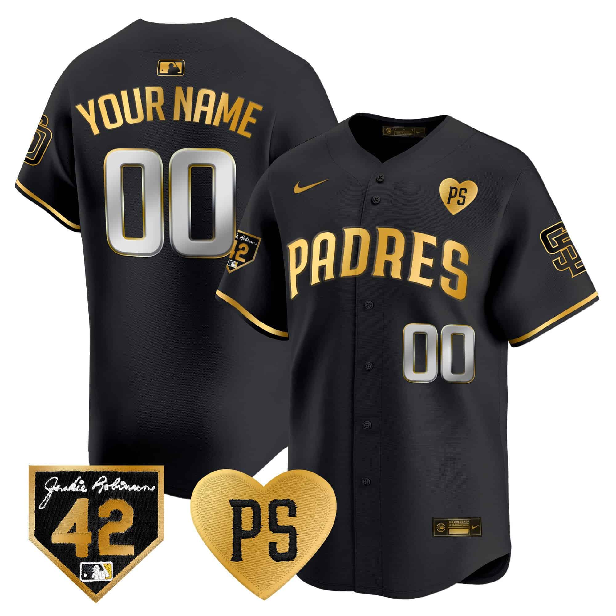 Padres 2024 â€œFor Peterâ€ & Robinson Patch Vapor Premier Limited Custom Jersey â€“ All Stitched - Jersey AZ