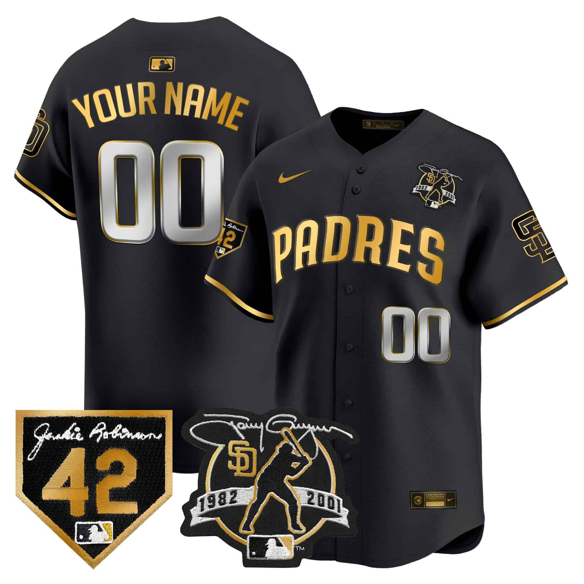 Padres 2024 Tony Gwynn & Robinson Patch Vapor Premier Limited Custom Jersey â€“ All Stitched - Jersey AZ