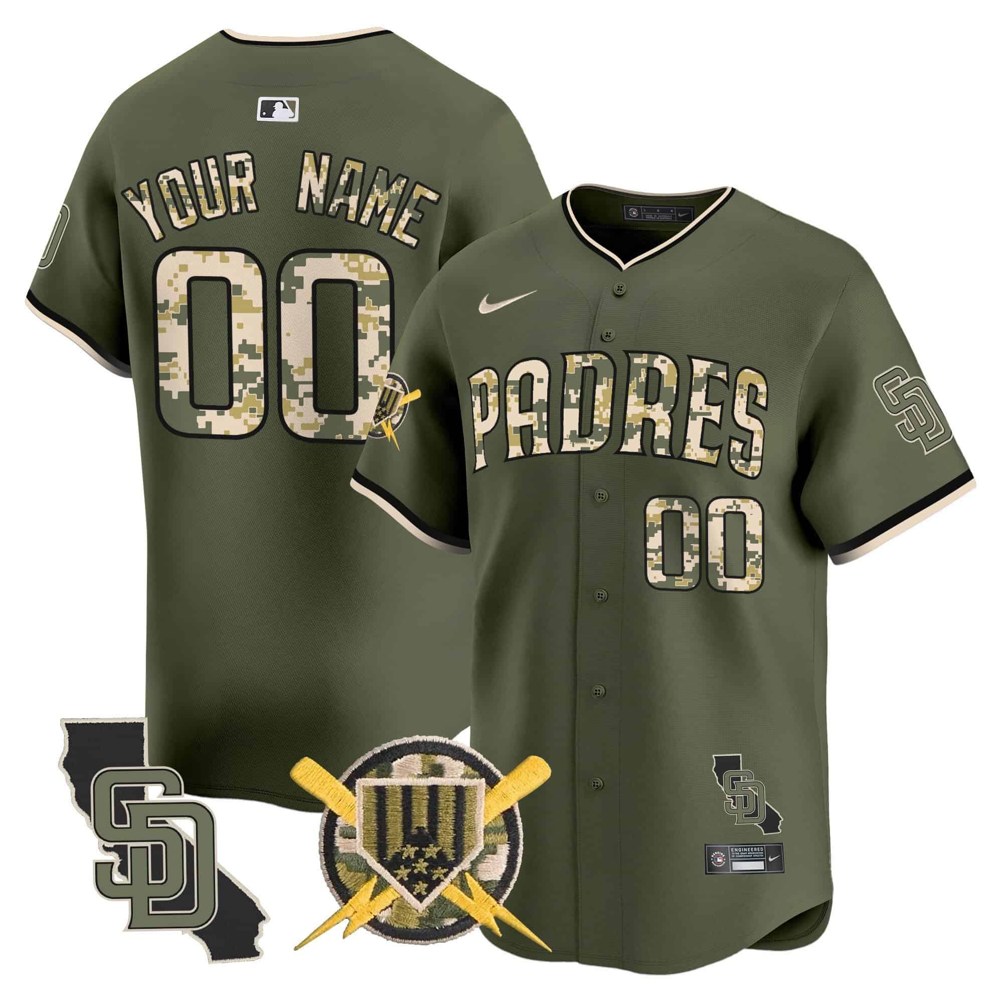 Padres Armed Forces Day Vapor Premier Limited Custom Jersey