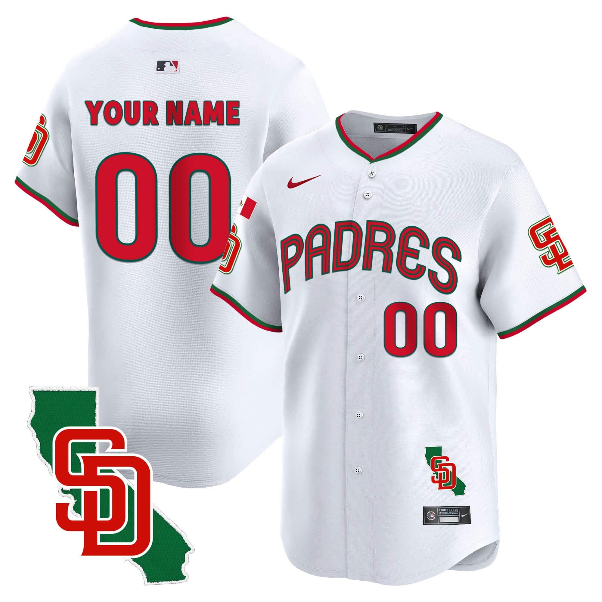 Padres Mexico California Patch Vapor Premier Limited Custom Jersey V4 â€“ All Stitched - Jersey AZ