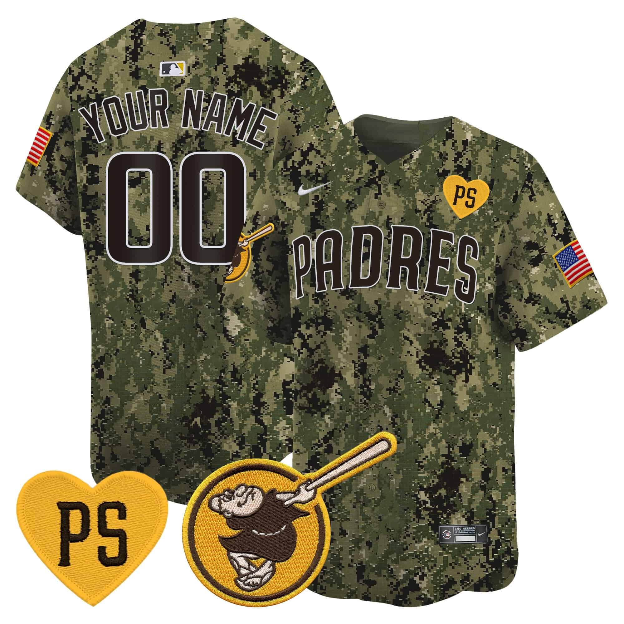 Padres USMC Alternate Vapor Premier Limited Custom Jersey â€“ All Stitched - Jersey AZ