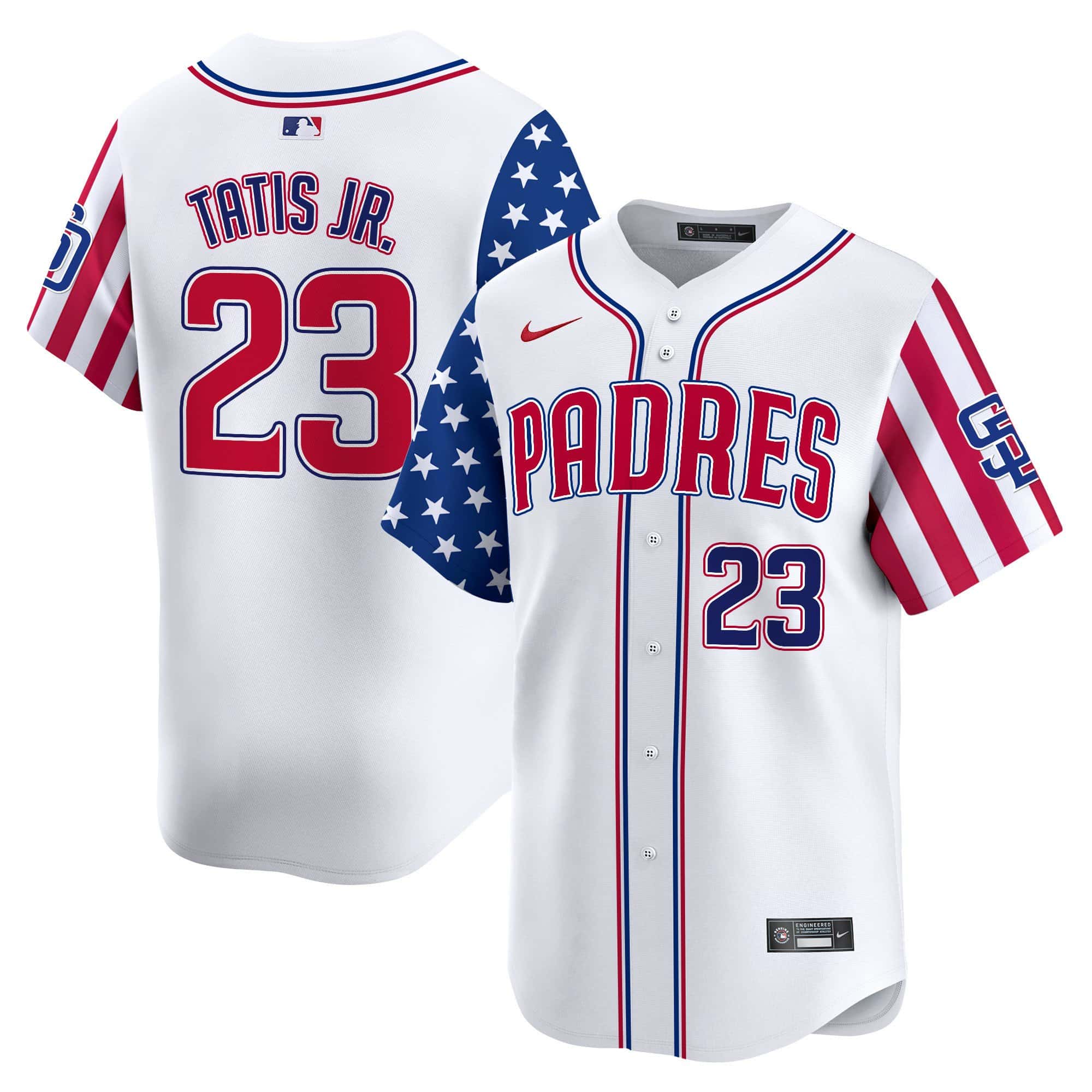 Padres White 2024 Independence Day Vapor Premier Limited Jersey