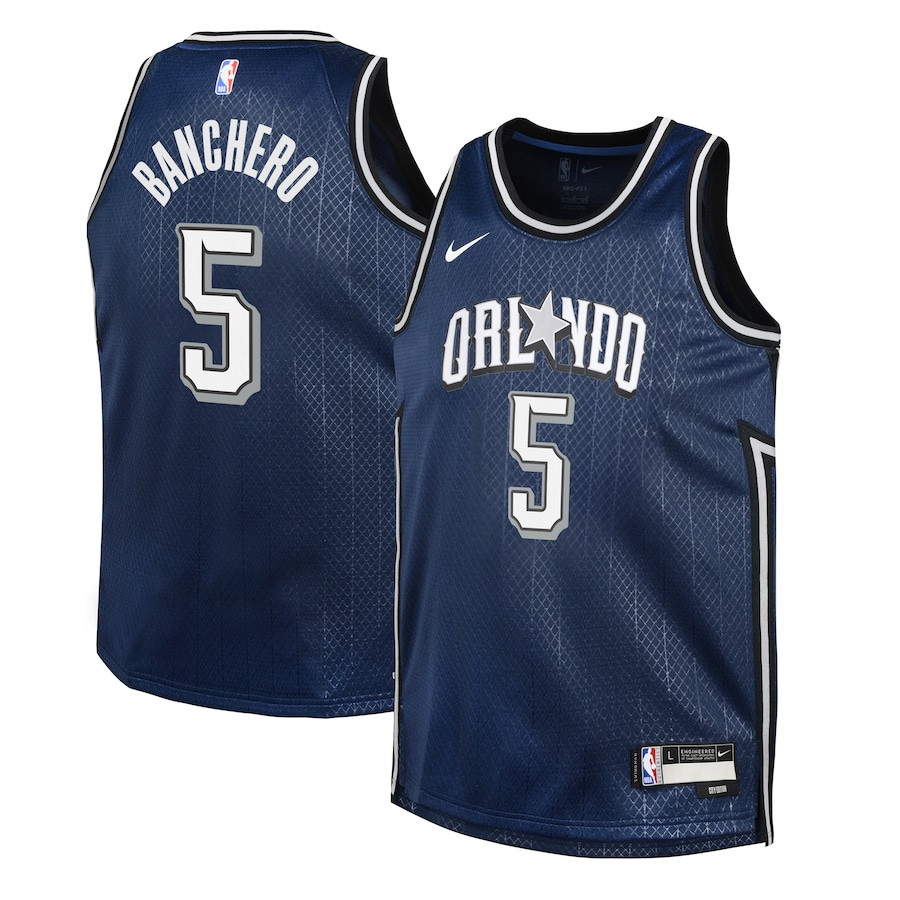 Paolo Banchero 5 Orlando Magic 2023/24 City Edition Swingman YOUTH Jersey - Navy - JS726