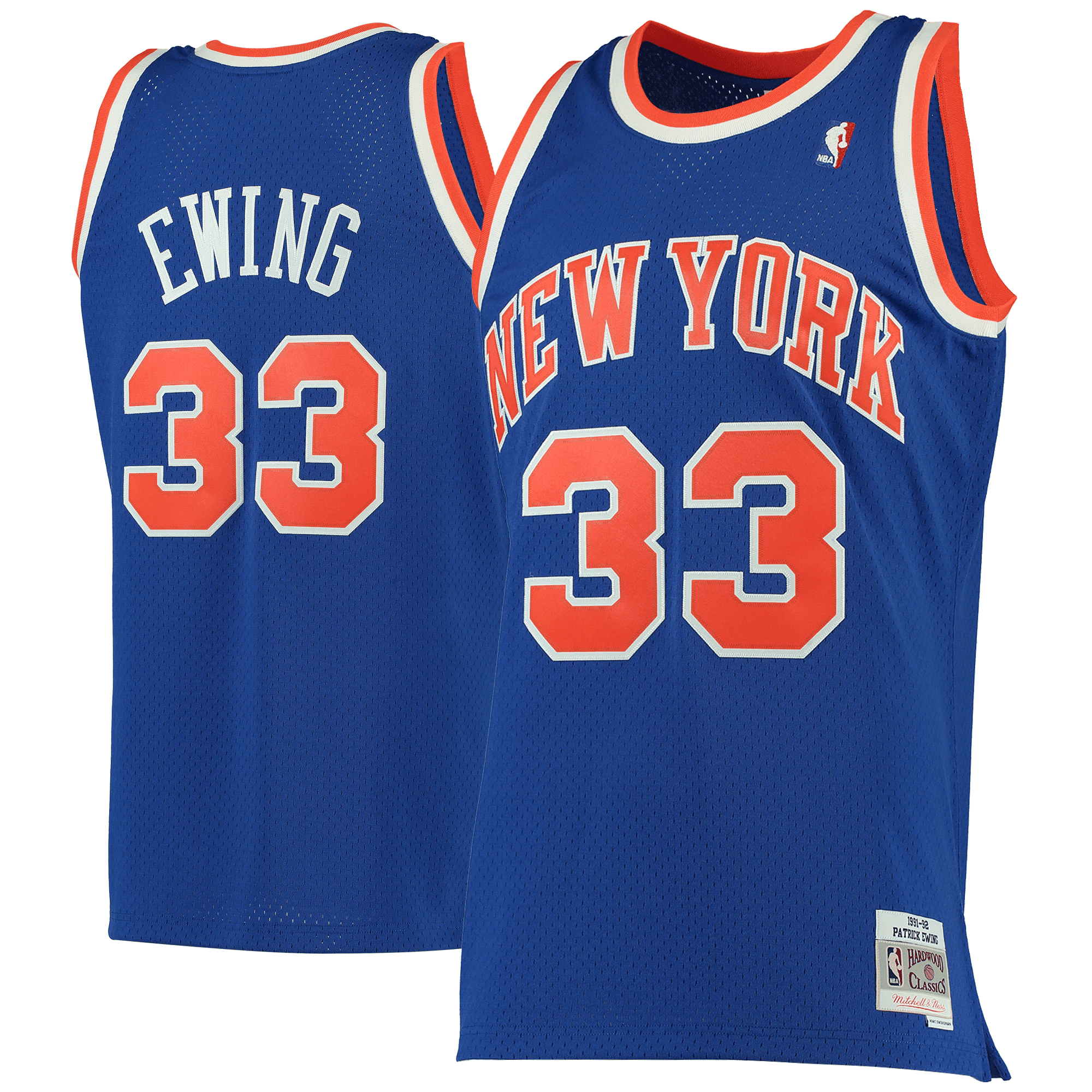 Patrick Ewing New York Knicks Mitchell & Ness 1991-92 Hardwood Classics Swingman Jersey - Blue Jersey - JS985