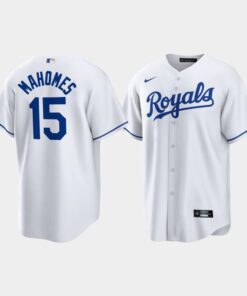 Patrick Mahomes 15 Kansas City Royals White Home Player Jersey Jersey