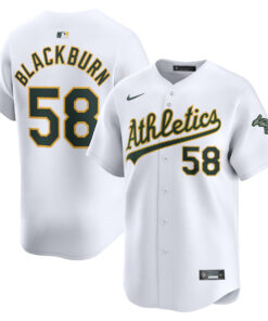 Paul Blackburn 58 Oakland Athletics Home Limited Player Men Jersey - White