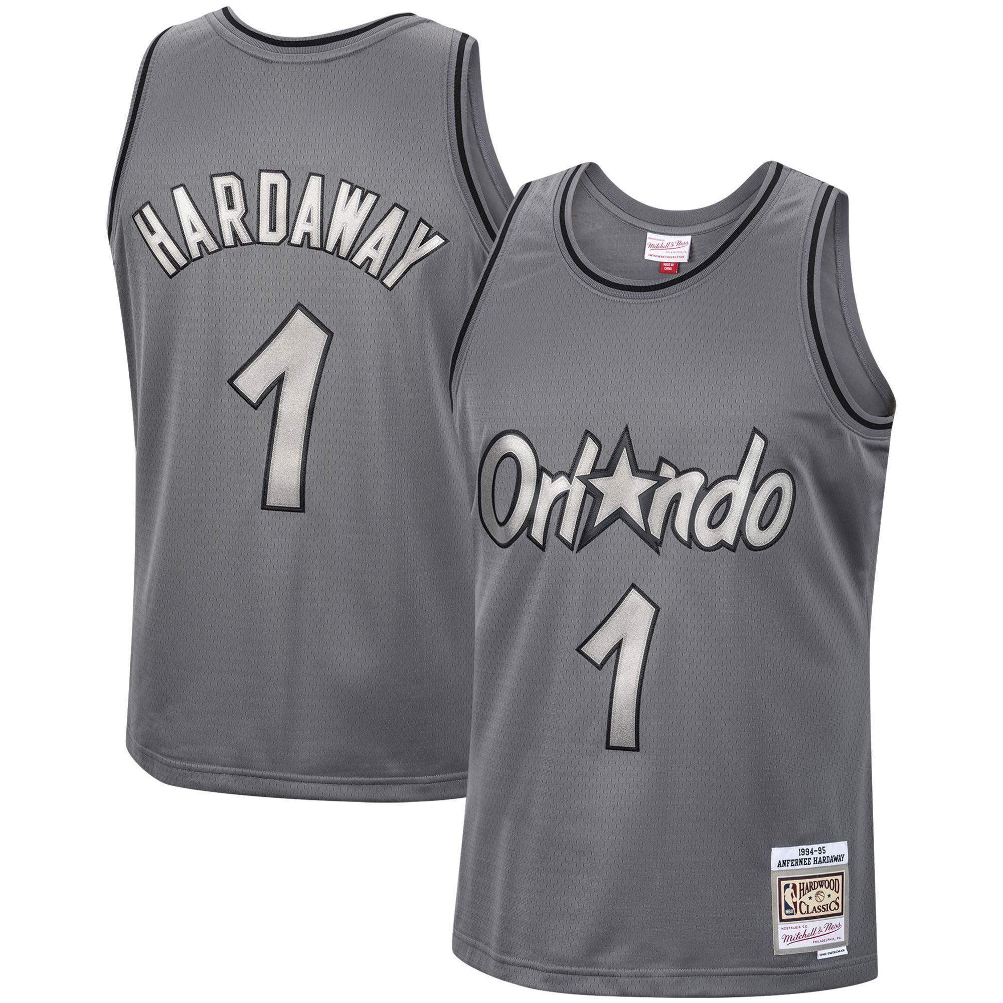 Penny Hardaway Orlando Magic Mitchell & Ness Hardwood Classics Retired Player 1994/95 Metal Works Swingman Jersey â€“ Charcoal - JS716