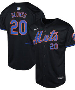 Pete Alonso 20 New York Mets Alternate Limited YOUTH Jersey - Black