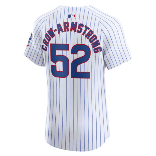 Pete Crow-Armstrong 52 Chicago Cubs Home Elite Player Men Jersey - White - Image 3