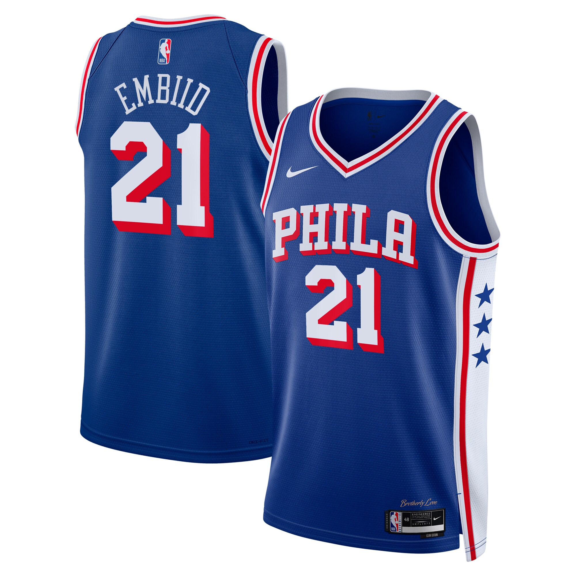 Philadelphia 76ers Icon Swingman Jersey - Blanco - Joel Embiid - JÃ³venes - JS431