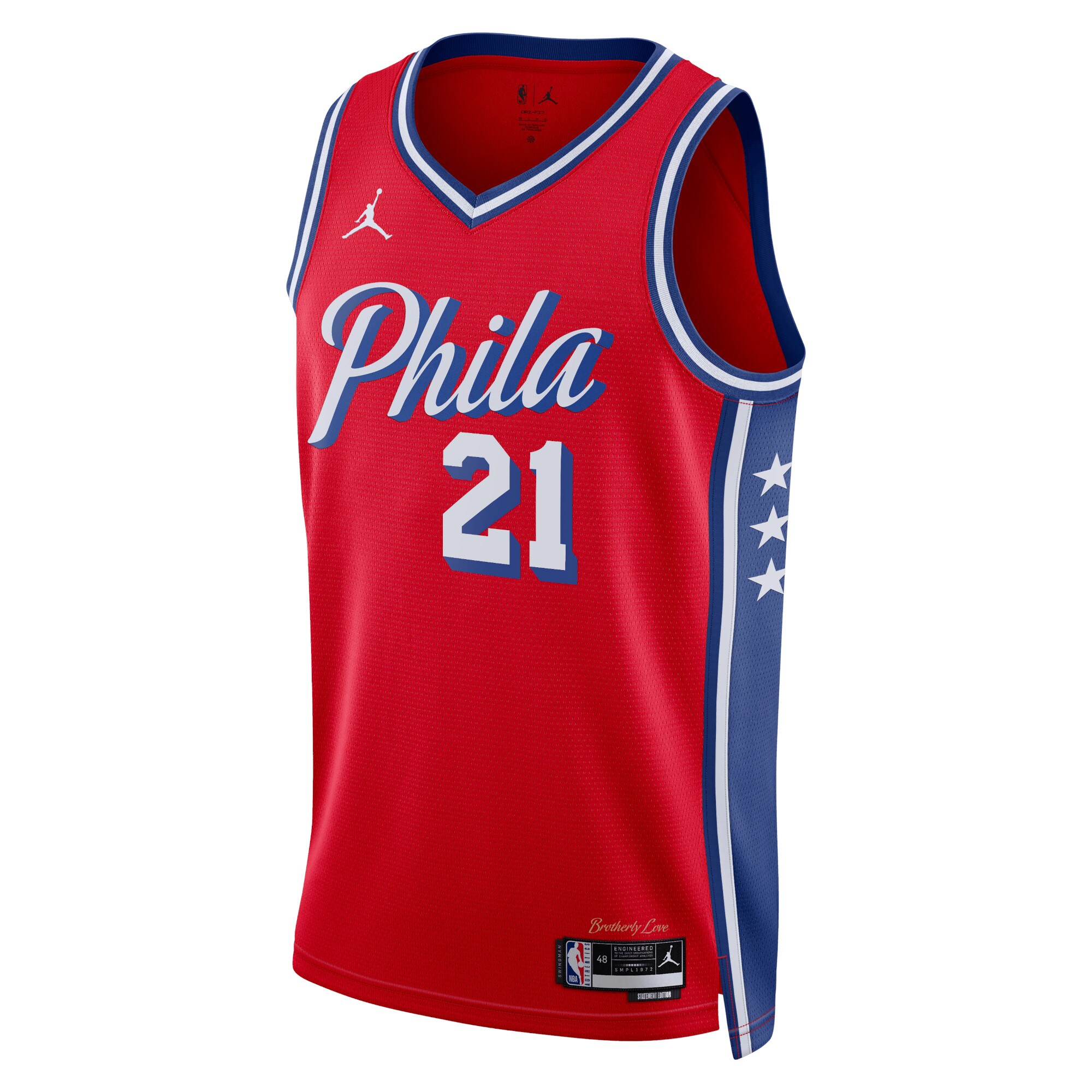 Philadelphia 76ers Jordan Statement Edition Swingman Jersey - Red - Joel Embiid - Unisex - JS178