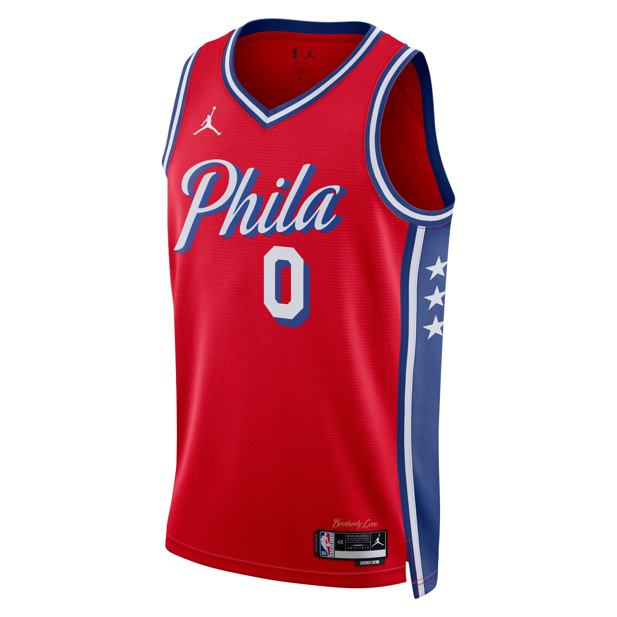 Philadelphia 76ers Jordan Statement Edition Swingman Jersey - Red - Tyrese Maxey - Unisex - JS421