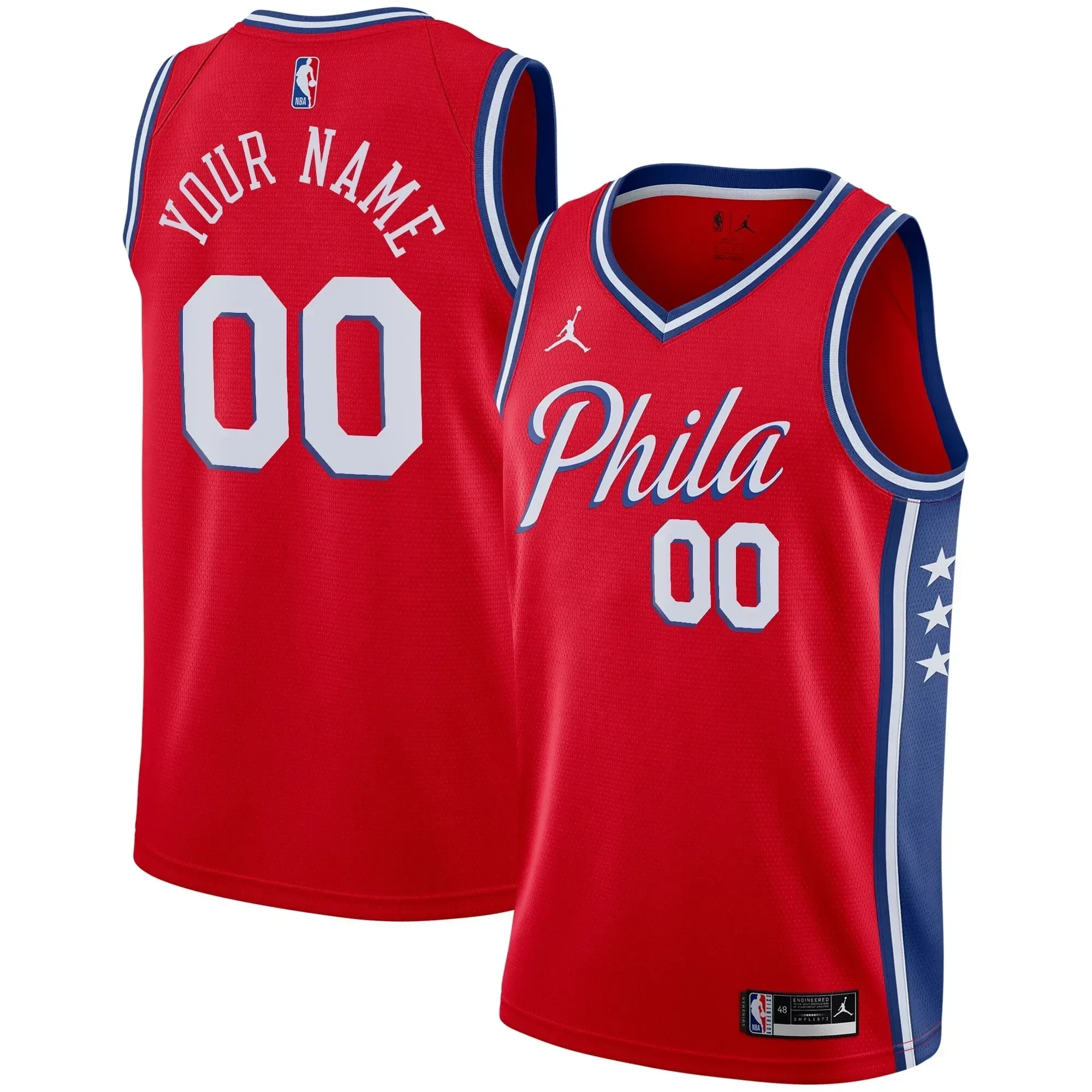 Philadelphia 76ers Swingman Custom Jersey - Statement Edition - Red - JS144