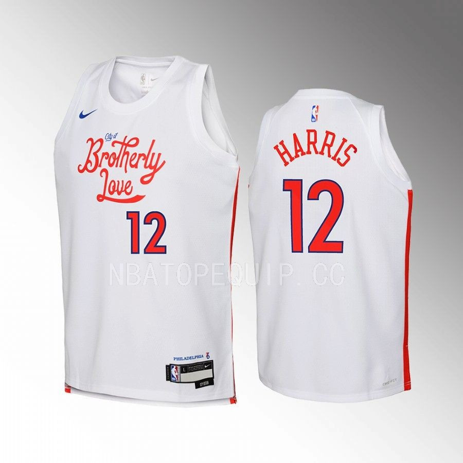 Philadelphia 76ers Tobias Harris 12 City Edition White Youth Jersey Swingman - JS575