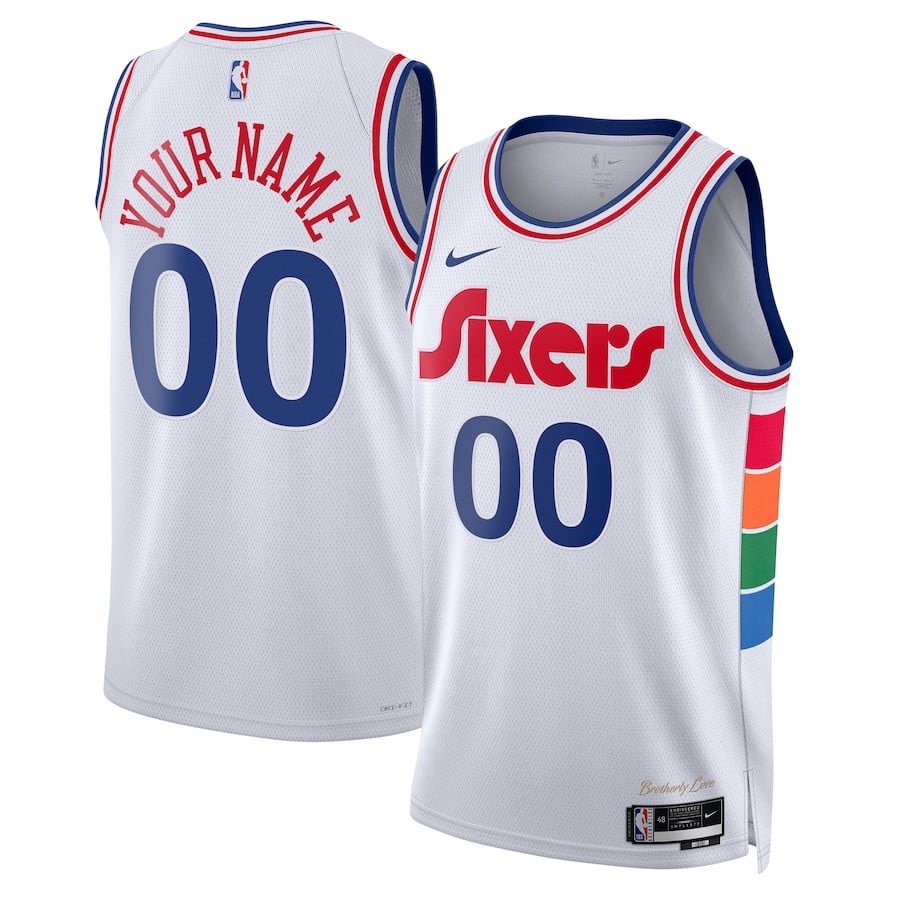 Philadelphia 76ers Unisex 2024/25 Custom Swingman Jersey - City Edition - White - JS882