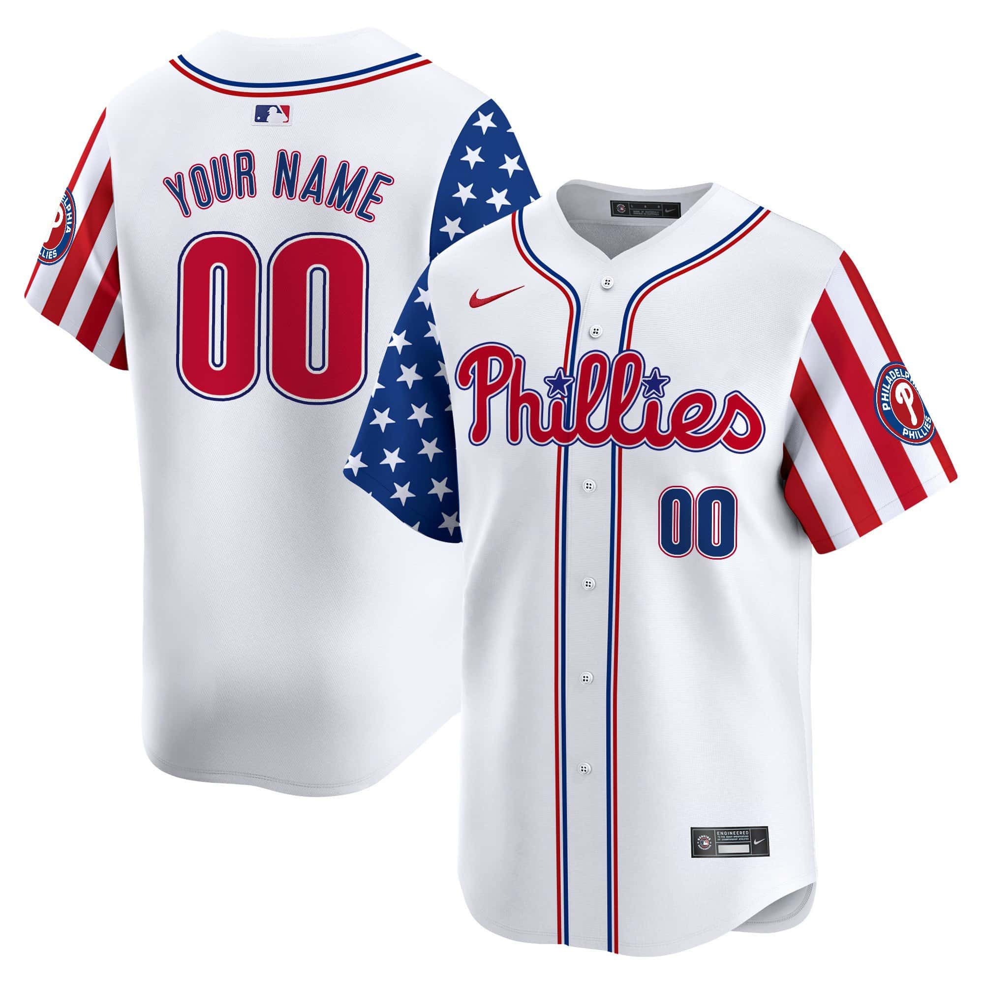 Philadelphia Phillies 2024 Independence Day Vapor Premier Limited Custom Jersey