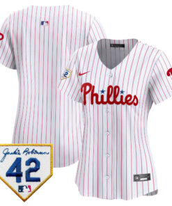 Philadelphia Phillies 2024 Jackie Robinson Patch Women Jersey - White