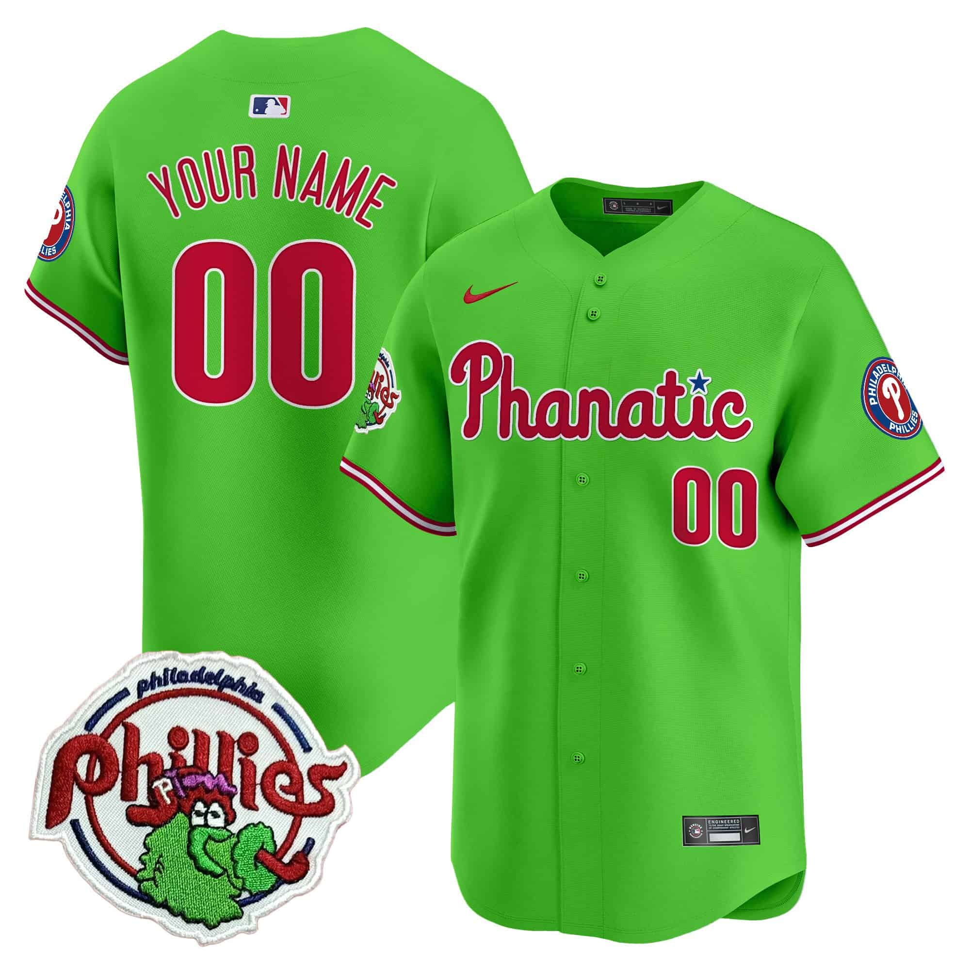 Phillies Phanatic Patch Vapor Premier Limited Custom Jersey
