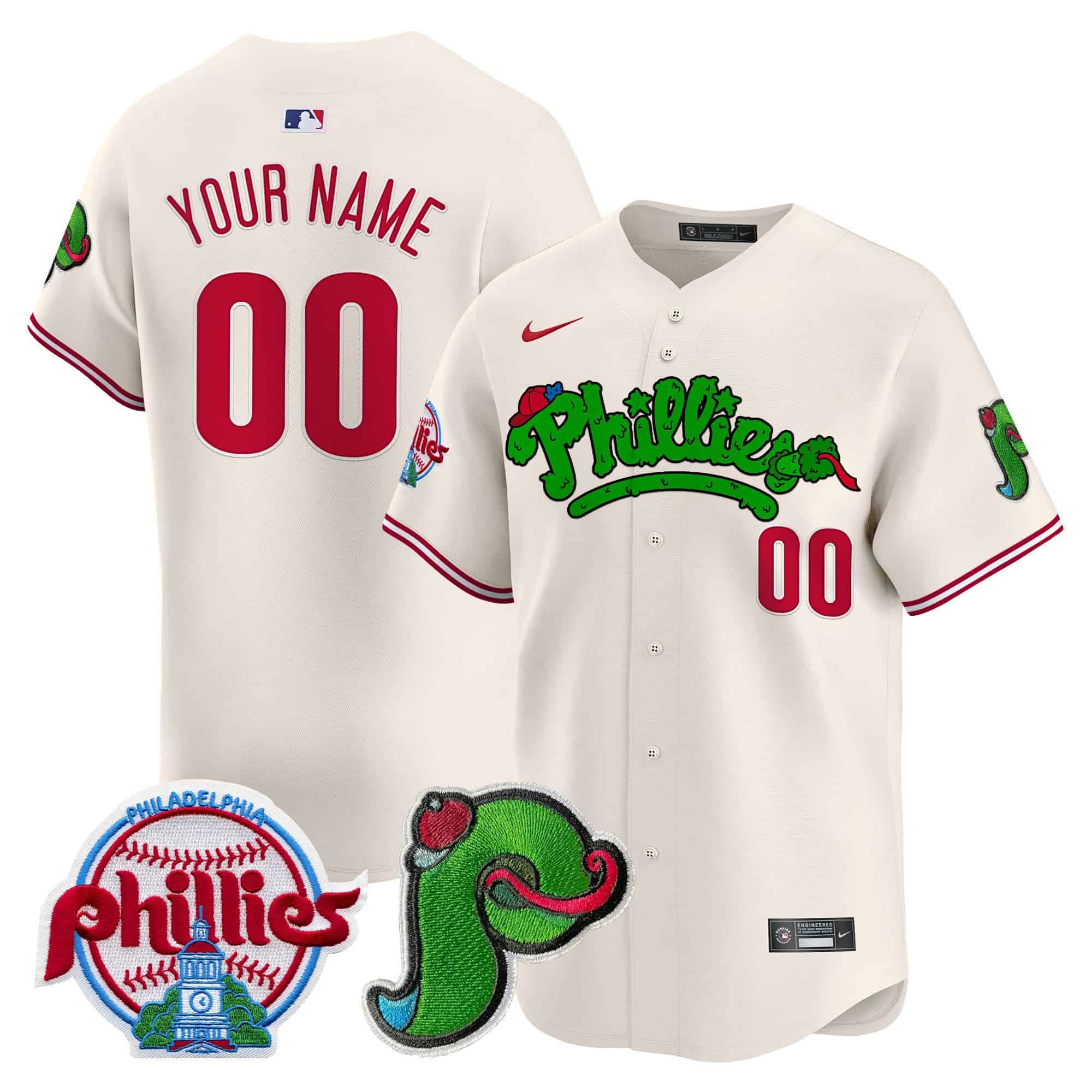 Phillies Phanatic Patch Vapor Premier Limited Custom Jersey V4