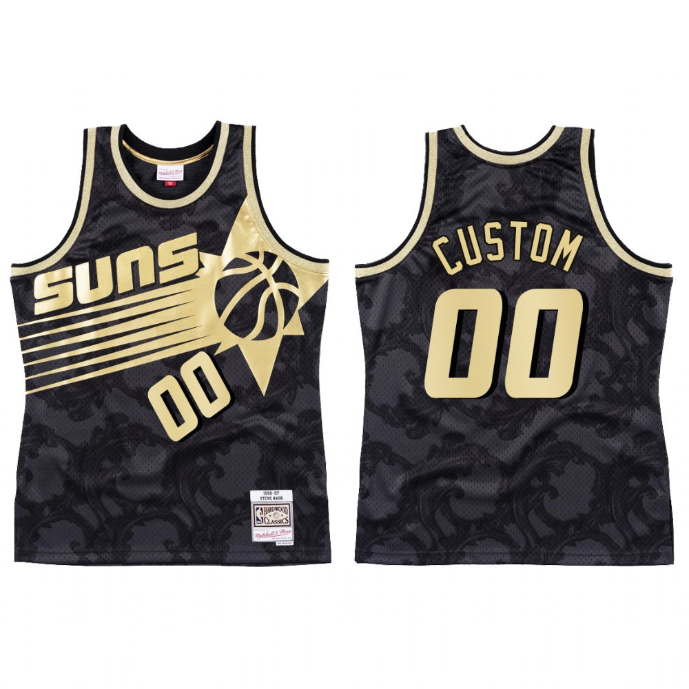 Phoenix Suns Custom 00 HWC Jersey Men's Black Toile - JS714