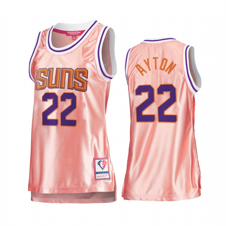 Phoenix Suns Deandre Ayton 22 Rose Gold Pink 75th Anniversary Women's Jersey - JS322