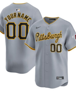Pittsburgh Pirates Away Limited Custom Men Jersey - Gray