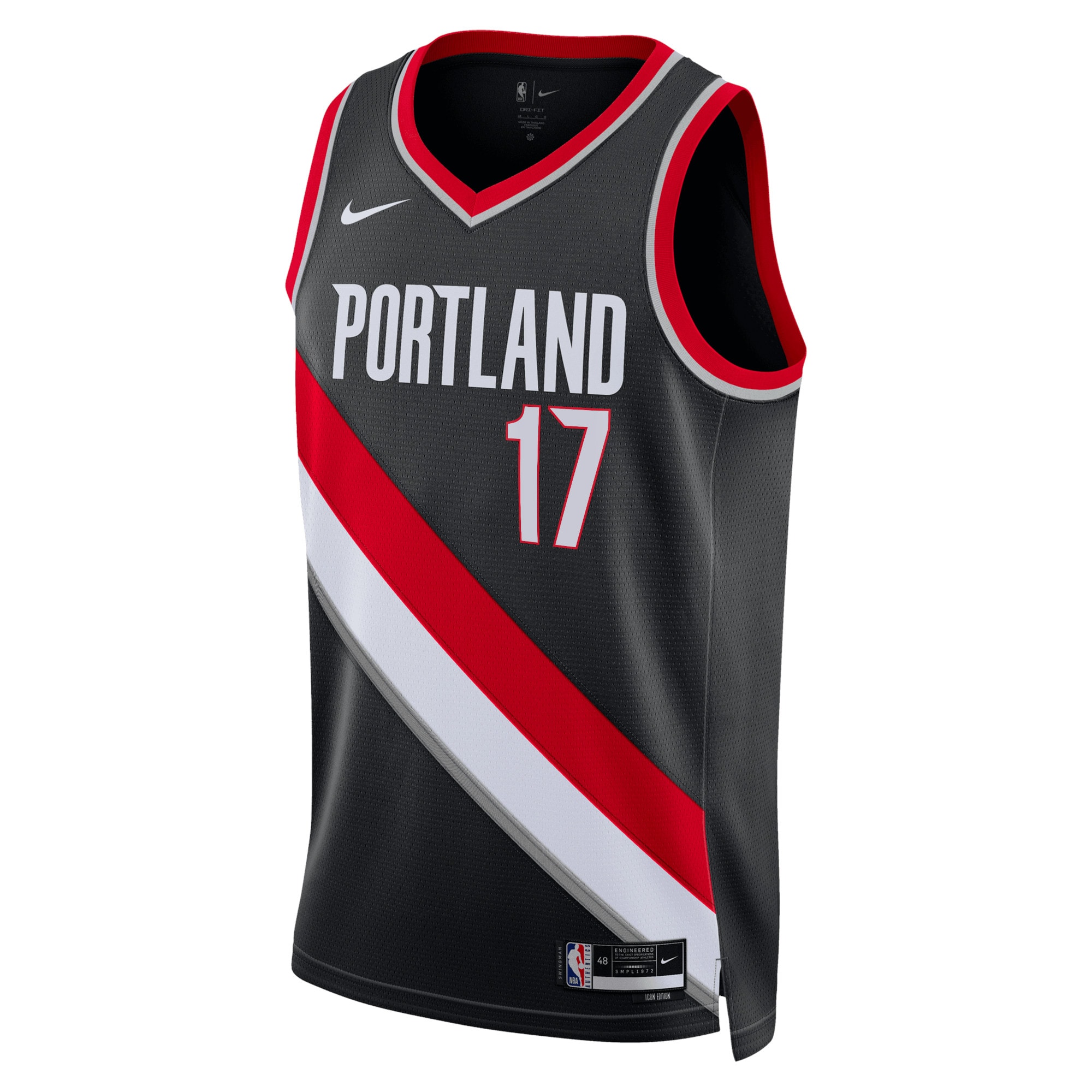 Portland Trail Blazers Icon Edition Swingman Jersey - Black - Shaedon Sharpe - Unisex - JS309