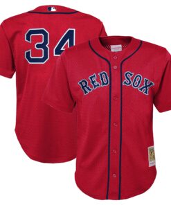 Preschool Boston Red Sox David Ortiz Mitchell & Ness Red Cooperstown Collection Mesh Batting Practice Jersey