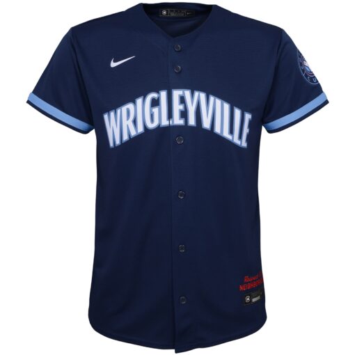 Preschool Chicago Cubs Seiya Suzuki Navy City Connect Script Player Jersey - Image 2