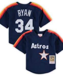 Preschool & Toddler Houston Astros Nolan Ryan Mitchell & Ness Navy Cooperstown Collection Mesh Batting Practice Jersey