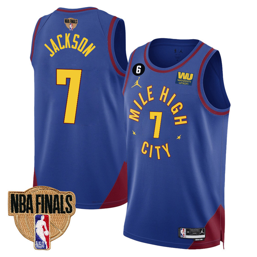 Reggie Jackson 7 Denver Nuggets Final Champions 2023 Swingman Jersey - Blue - JS510