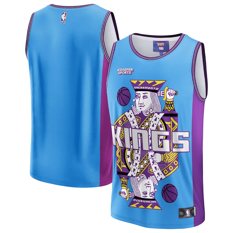 Sacramento Kings NBA & KidSuper Studios Unisex Hometown Jersey - Blue - JS134