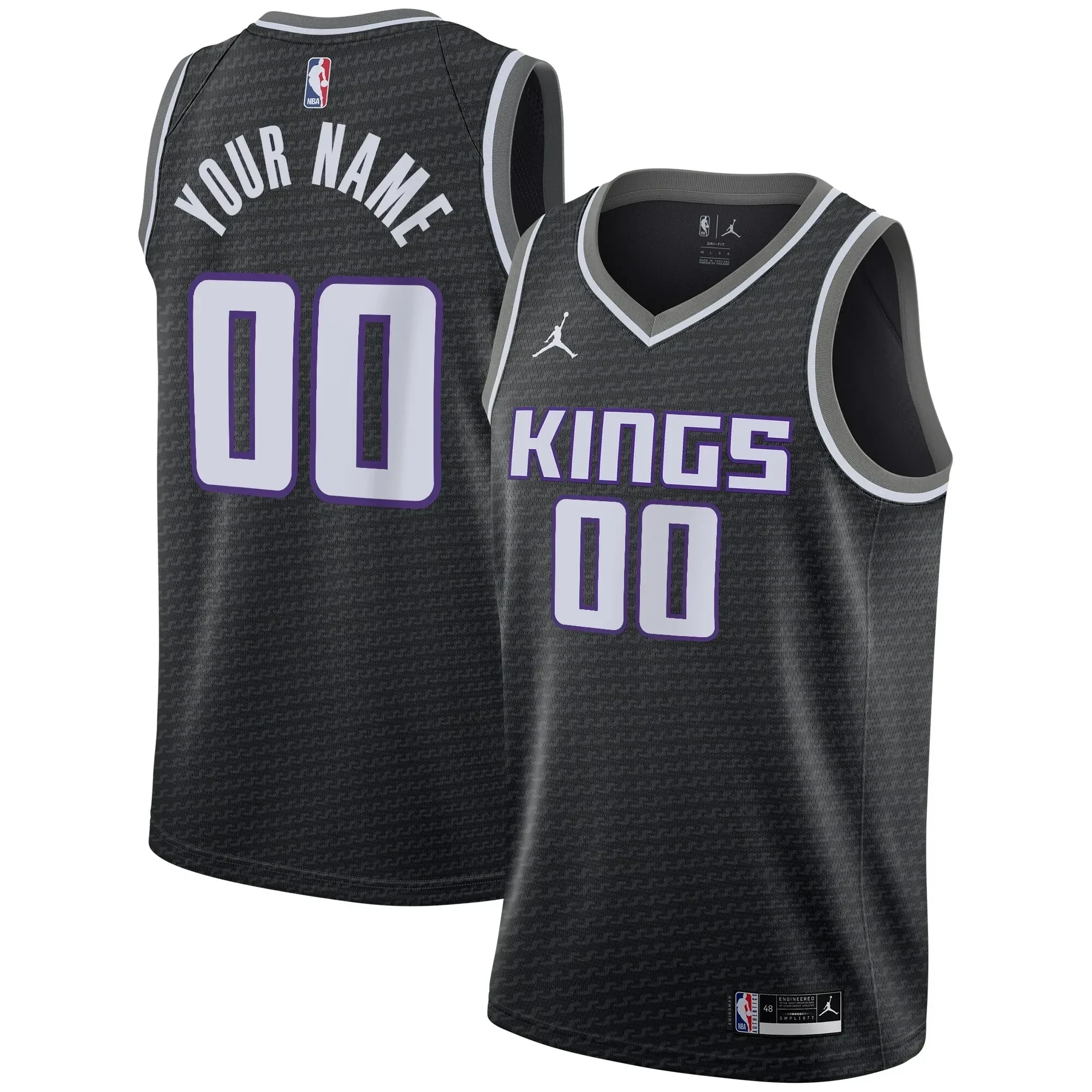 Sacramento Kings Swingman Custom Jersey - Statement Edition - Black - JS255