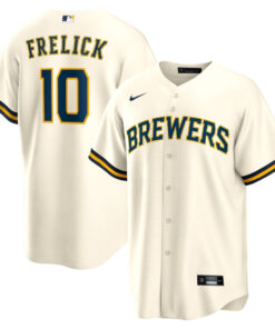 Sal Frelick 10 Milwaukee Brewers Home Men Jersey - Cream