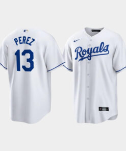 Salvador Perez 13 Kansas City Royals White Home Player Jersey Jersey